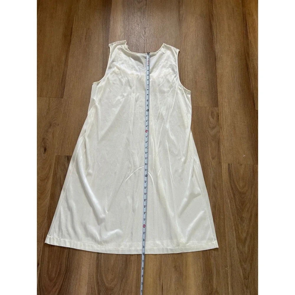 Vintage traditional Nightgown Ivory Lace Floral Rose Embroidered Chemise L bride - Picture 7 of 7